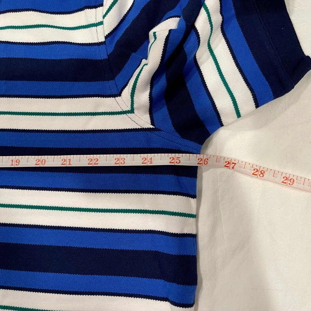 Lands' End Mens Striped Polo Shirt XL Tall XLT Short Sleeve Cotton